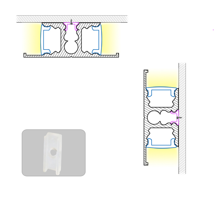 Wall LED Channel Double Side Emitting For Ultra Narrow LED Strip Lights Wall LED Channel Double Side Emitting For Ultra Narrow LED Strip Lights